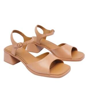 Camper Kora Tan Block Heel Sandals Ankle SZ 40